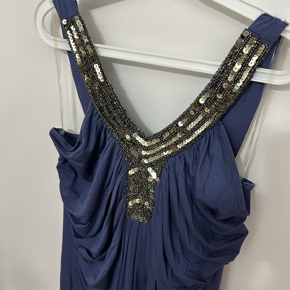 Indigo with sequin detail tank top - Picture 2 of 5